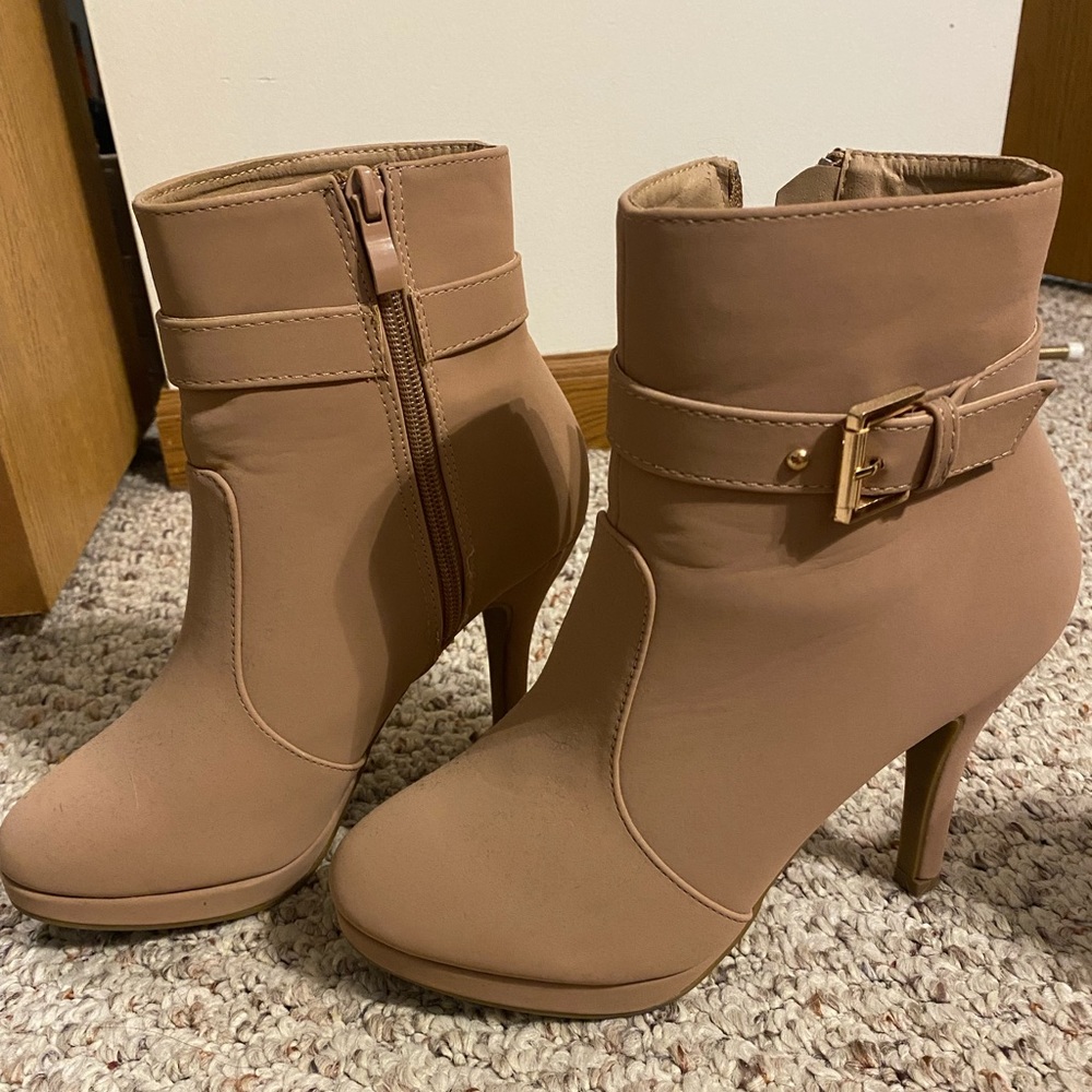 Beige booties